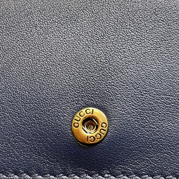 Gucci Blue Floral Quilted Bi-Fold Wallet 536353 - Picture 14 of 16